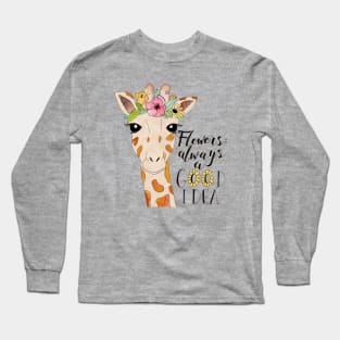 Flower Crown Giraffe Long Sleeve T-Shirt